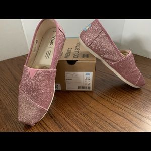 TOMS Pink glitter shoes